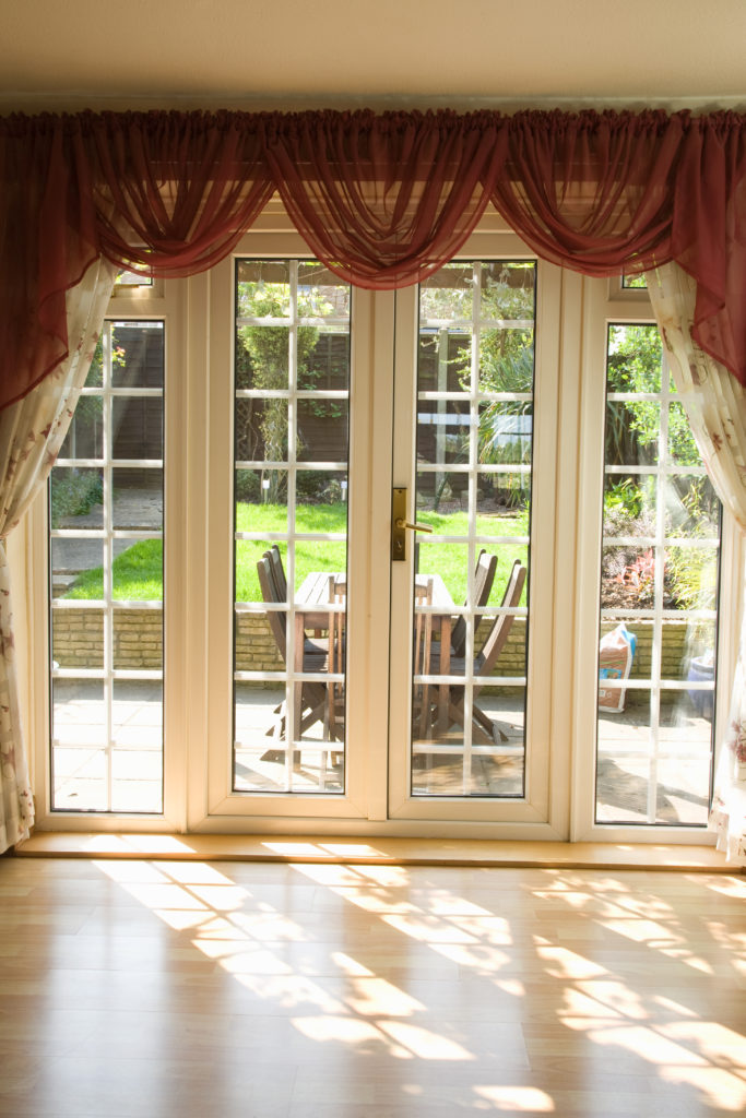 french door window treatments